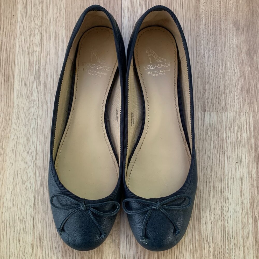 Saks Fifth Avenue Leather Ballet Flats Made in Italy - Picture 2 of 12